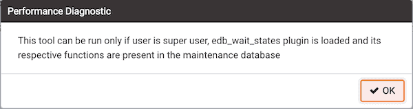 Performance Diagnostic Error dialog