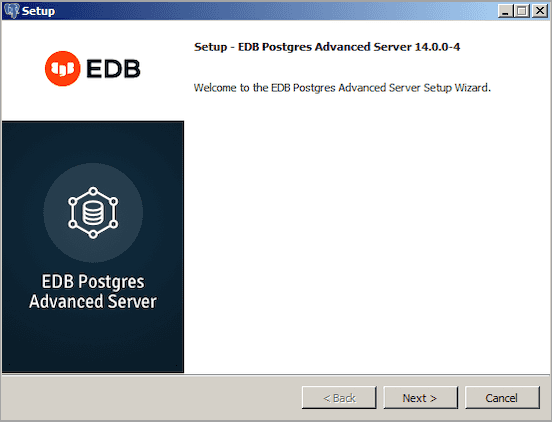 The EDB Postgres Advanced Server installer Welcome window